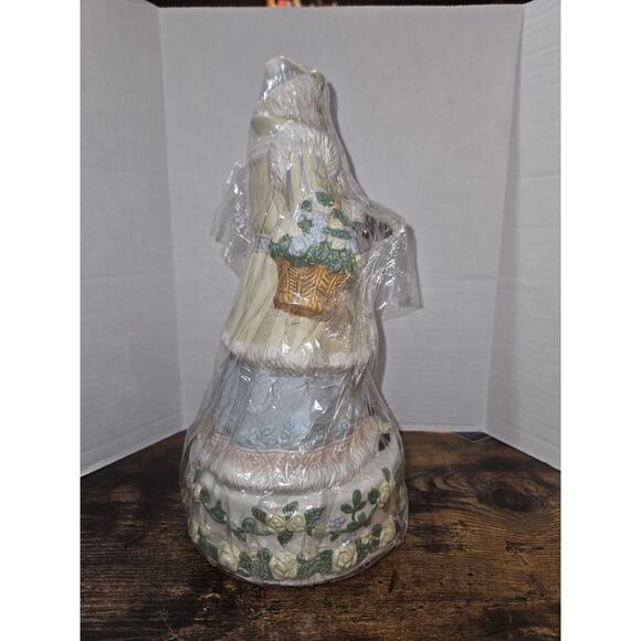 Springtime Musical Santa With Basket Of Flowers And Swan - Picture 4 of 4